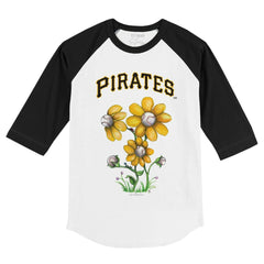 Pittsburgh Pirates Tiny Turnip Youth Blooming Baseballs 3/4-Sleeve Raglan T-Shirt White/Black