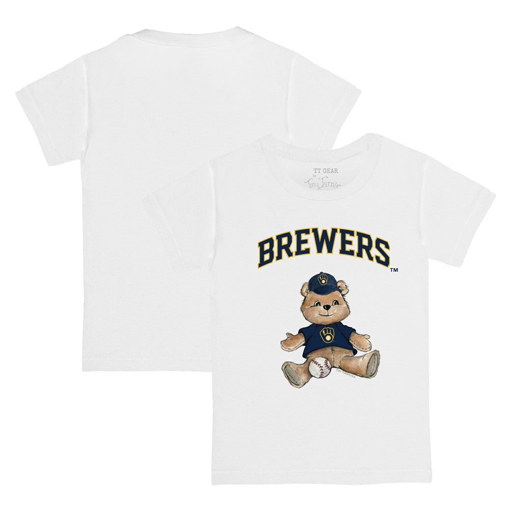 Milwaukee Brewers Tiny Turnip Youth Teddy Boy T-Shirt White