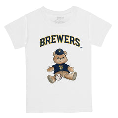 Milwaukee Brewers Tiny Turnip Youth Teddy Boy T-Shirt White