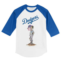 Los Angeles Dodgers Tiny Turnip Youth Bubbles 3/4-Sleeve Raglan T-Shirt White/Royal