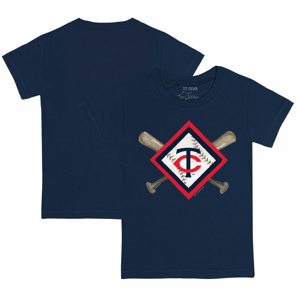 Minnesota Twins Tiny Turnip Youth Diamond Cross Bats T-Shirt Navy