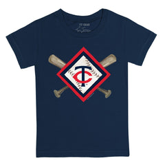 Minnesota Twins Tiny Turnip Youth Diamond Cross Bats T-Shirt Navy