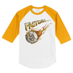 San Diego Padres Tiny Turnip Youth Fastball 3/4-Sleeve Raglan T-Shirt White/Gold