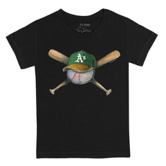 Athletics Tiny Turnip Youth Hat Crossbats T-Shirt Black