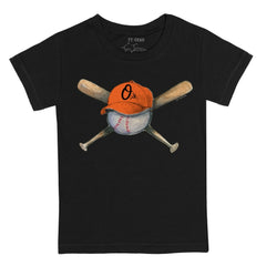 Baltimore Orioles Tiny Turnip Youth Hat Crossbats T-Shirt Black