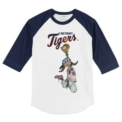Detroit Tigers Tiny Turnip Youth Jada 3/4-Sleeve Raglan T-Shirt White/Navy