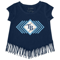 Tampa Bay Rays Tiny Turnip Girls Youth Prism Arrows Fringe T-Shirt Navy