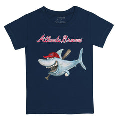 Atlanta Braves Tiny Turnip Youth Shark T-Shirt Navy