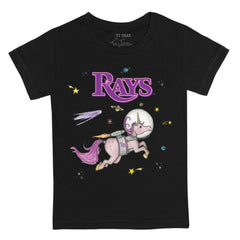 Tampa Bay Rays Tiny Turnip Youth Space Unicorn T-Shirt Black