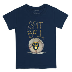 Milwaukee Brewers Tiny Turnip Youth Spit Ball T-Shirt Navy