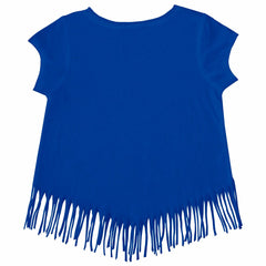 Kansas City Royals Tiny Turnip Girls Youth Stacked Fringe T-Shirt Royal