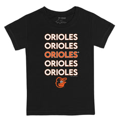 Baltimore Orioles Tiny Turnip Youth Stacked T-Shirt Black