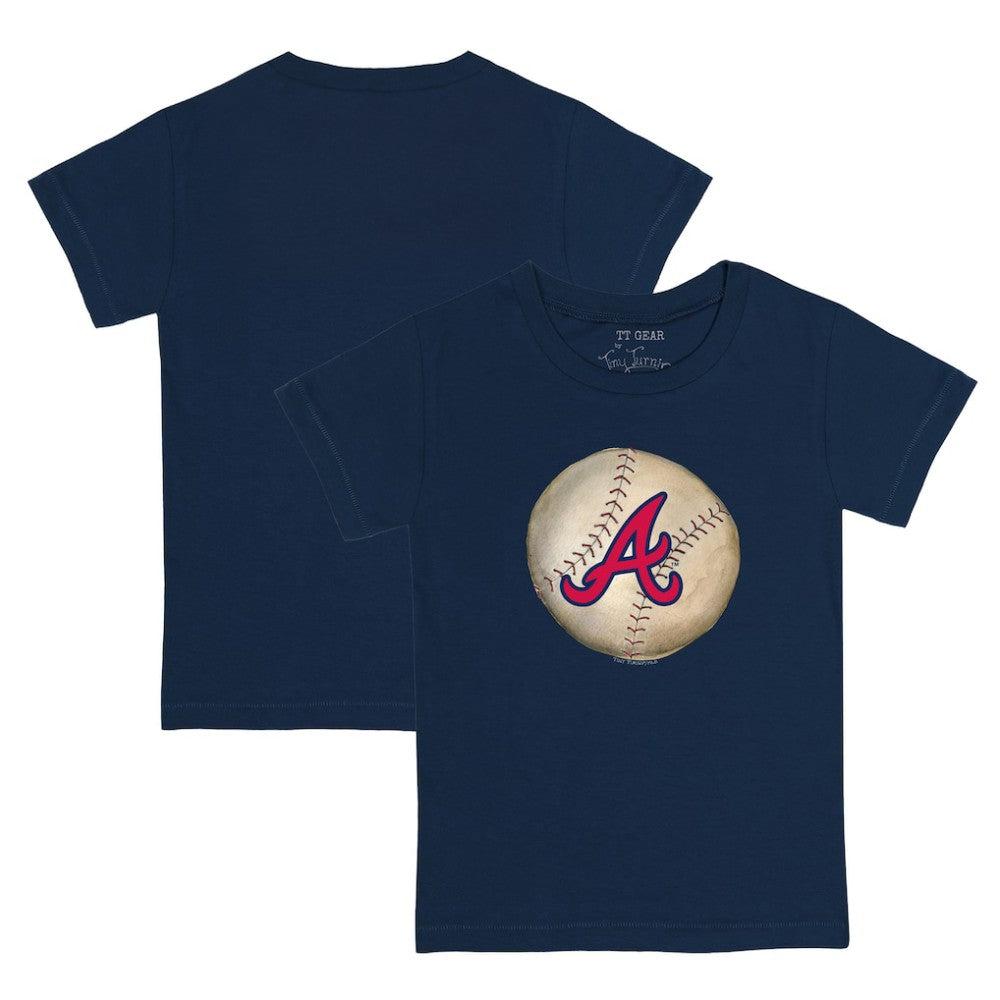 Atlanta Braves Tiny Turnip Youth Stitched Baseball T-Shirt Navy
