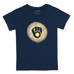 Milwaukee Brewers Tiny Turnip Youth Stitched Baseball T-Shirt Navy