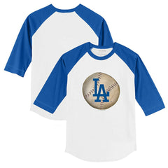Los Angeles Dodgers Tiny Turnip Youth Stitched Baseball 3/4-Sleeve Raglan T-Shirt White/Royal