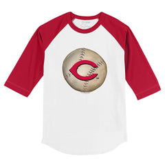 Cincinnati Reds Tiny Turnip Youth Stitched Baseball 3/4-Sleeve Raglan T-Shirt White/Red
