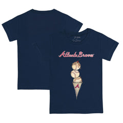 Atlanta Braves Tiny Turnip Youth Triple Scoop T-Shirt Navy