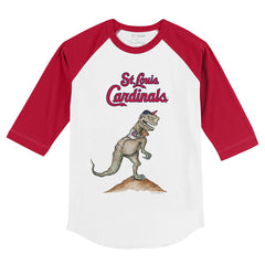 St. Louis Cardinals Tiny Turnip Youth TT Rex 3/4-Sleeve Raglan T-Shirt White/Red