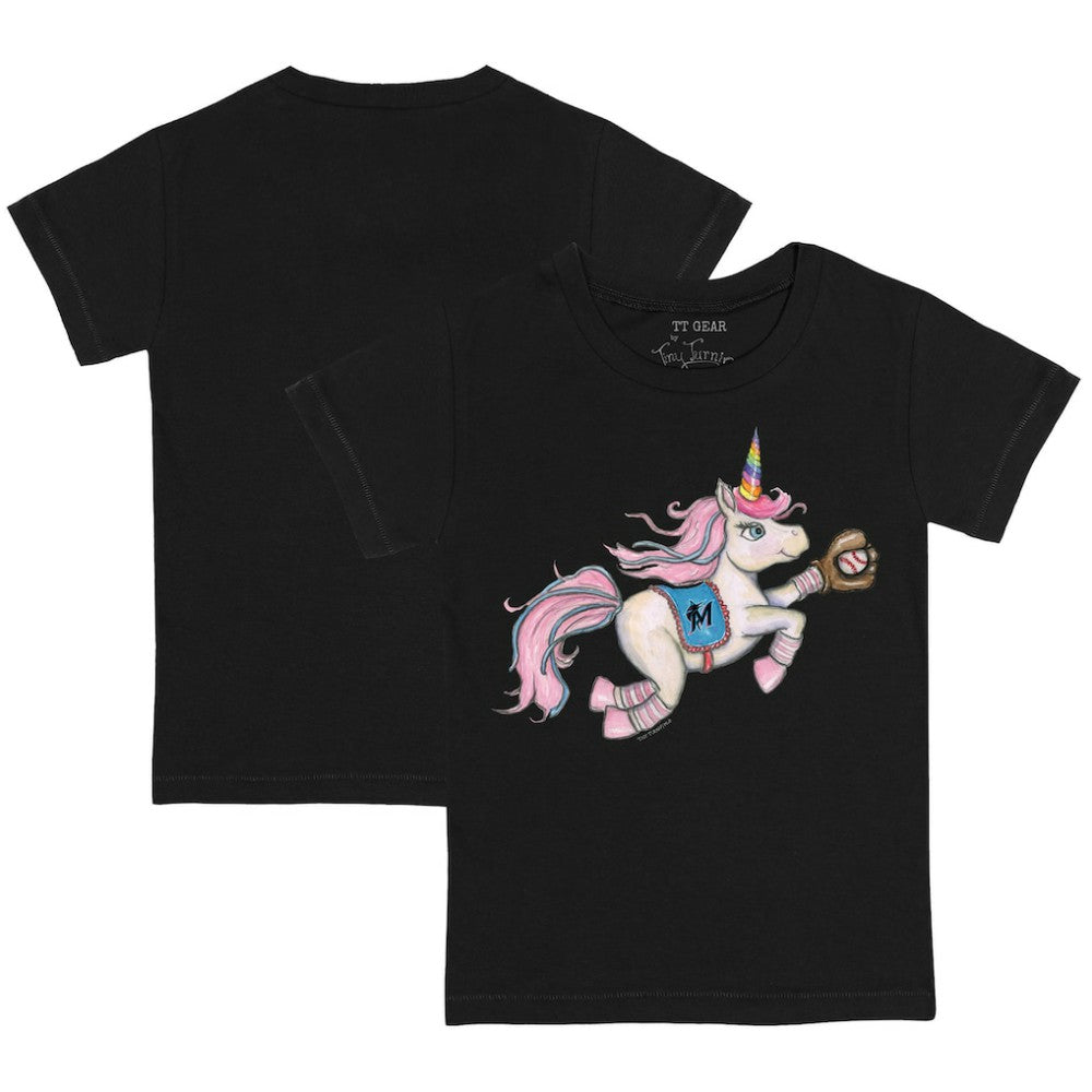 Miami Marlins Tiny Turnip Youth Unicorn T-Shirt Black