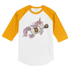 San Diego Padres Tiny Turnip Youth Unicorn 3/4-Sleeve Raglan T-Shirt White/Gold