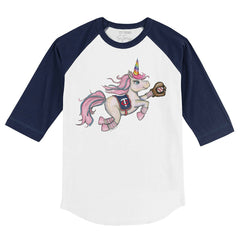 Minnesota Twins Tiny Turnip Youth Unicorn 3/4-Sleeve Raglan T-Shirt White/Navy