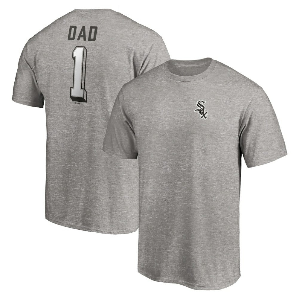 Chicago White Sox Number One Dad T-Shirt Heather Gray