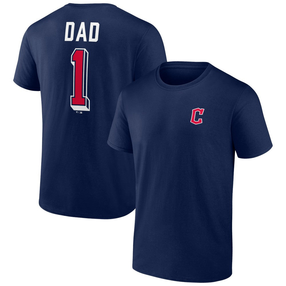 Cleveland Guardians Number One Dad Team Logo T-Shirt Navy