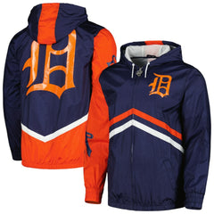 Detroit Tigers Undeniable Full-Zip Hoodie Windbreaker Jacket Navy | Mitchell & Ness