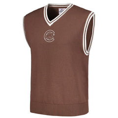 Chicago Cubs PLEASURES Knit V-Neck Pullover Sweater Vest Brown