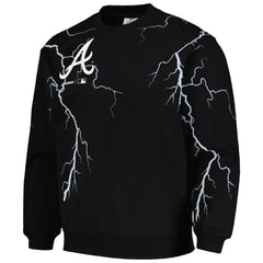 Atlanta Braves PLEASURES Lightning Crewneck Pullover Sweatshirt Black