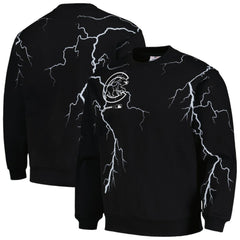 Chicago Cubs PLEASURES Lightning Crewneck Pullover Sweatshirt Black