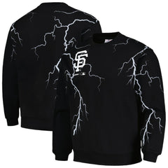 San Francisco Giants PLEASURES Lightning Crewneck Pullover Sweatshirt Black