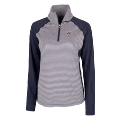 Minnesota Twins Cutter & Buck Women's Americana Logo Forge Tonal Stripe Stretch Half-Zip Pullover Top Navy
