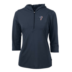 Philadelphia Phillies Cutter & Buck Women's Americana Logo DryTec Virtue Eco Pique Recycled Half-Zip Pullover Hoodie Navy