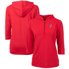 Philadelphia Phillies Cutter & Buck Women's Americana Logo DryTec Virtue Eco Pique Recycled Half-Zip Pullover Hoodie Red