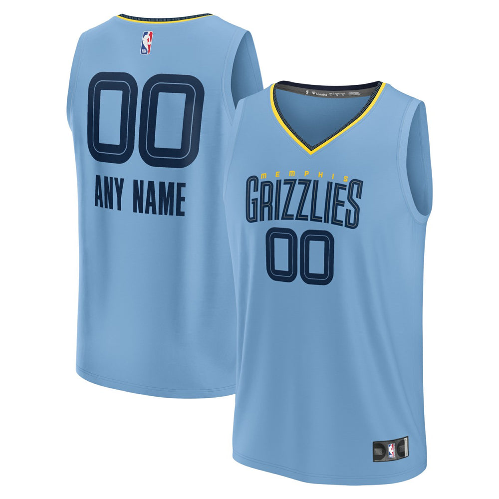 Memphis Grizzlies Custom Fast Break Jersey - Statement Edition - Light Blue