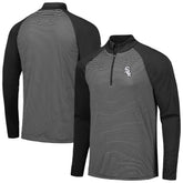 Chicago White Sox Levelwear Charter Striped Raglan Quarter-Zip Top Black