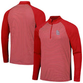St. Louis Cardinals Levelwear Charter Striped Raglan Quarter-Zip Top Red