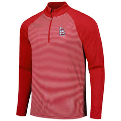 St. Louis Cardinals Levelwear Charter Striped Raglan Quarter-Zip Top Red