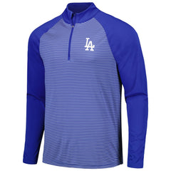 Los Angeles Dodgers Levelwear Charter Striped Raglan Quarter-Zip Top Royal