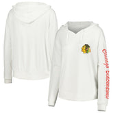 Chicago Blackhawks Concepts Sport Women's Accord Hacci Long Sleeve Hoodie Top White