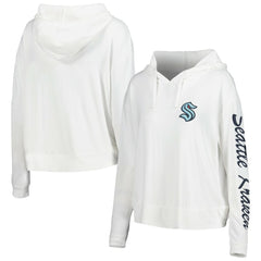 Seattle Kraken Concepts Sport Women's Accord Hacci Long Sleeve Hoodie Top Cream