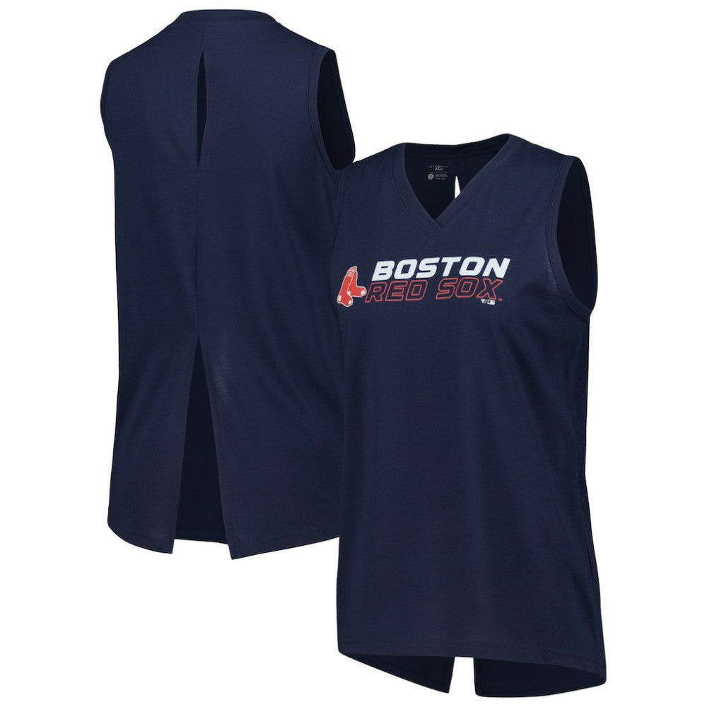 Boston Red Sox Levelwear Women's Paisley Chase V-Neck Tank Top Navy