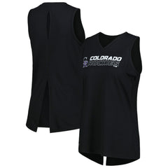 Colorado Rockies Levelwear Women's Paisley Chase V-Neck Tank Top Black
