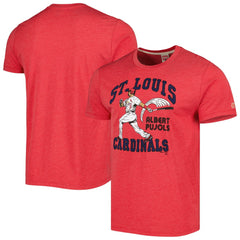 Albert Pujols St. Louis Cardinals Homage Illustration Tri-Blend T-Shirt Red