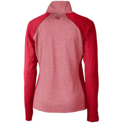 Minnesota Twins Cutter & Buck Women's DryTec Forge Tonal Stripe Stretch Half-Zip Top Red