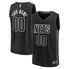 Brooklyn Nets Youth Fast Break Replica Custom Jersey - Statement Edition - Black