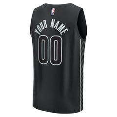 Brooklyn Nets Youth Fast Break Replica Custom Jersey - Statement Edition - Black
