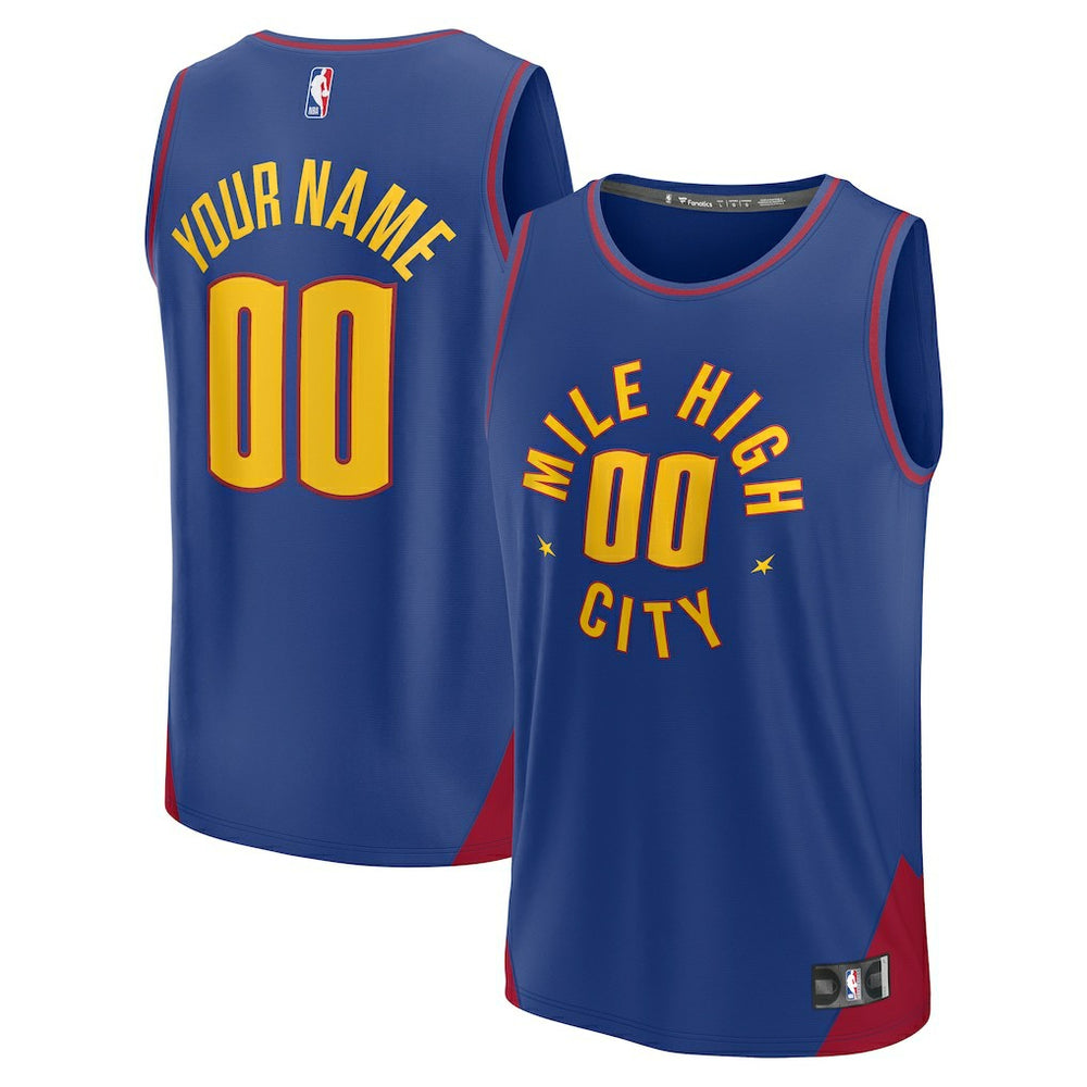 Denver Nuggets Youth Fast Break Replica Custom Jersey sale - Statement Editi- Blue