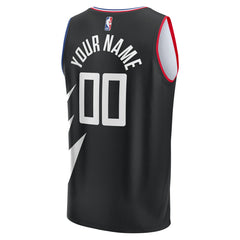 LA Clippers Youth Fast Break Replica Custom Jersey - Statement Edition - Black
